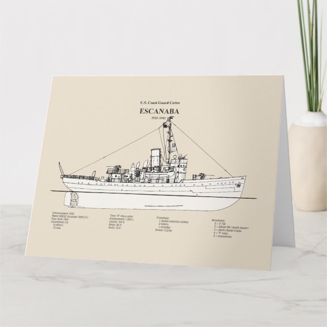 USCGC Escanaba wpc-77 - SBD Thank You Card (Front)