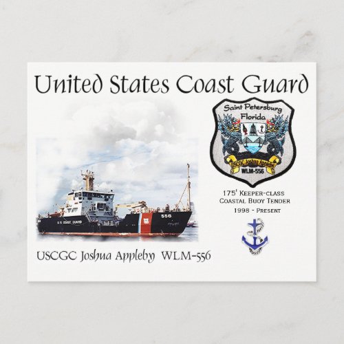 USCGC Joshua Appleby  WLM_556 Coastal Buoy Tender Postcard
