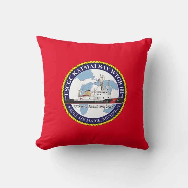 USCGC Katmai Bay WTCB 101  Throw Pillow (Front)