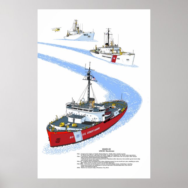 USCGC Mackinaw WAGB-83 History Poster (Front)