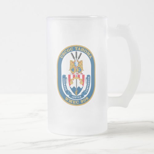 USCGC Tahoma WMEC_908 Frosted Glass Beer Mug