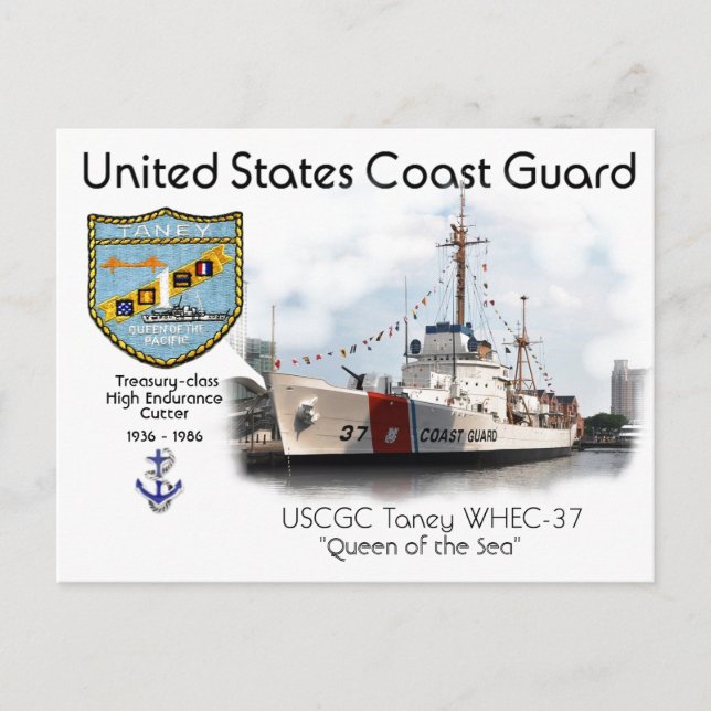 USCGC Taney WHEC-37 High Endurance Cutter Postcard (Front)