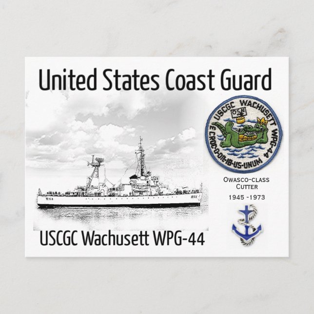 USCGC WACHUSETT WPG-44 CUTTER POSTCARD (Front)