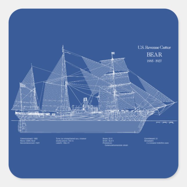USCGRC USRC Bear - ABD Square Sticker (Front)