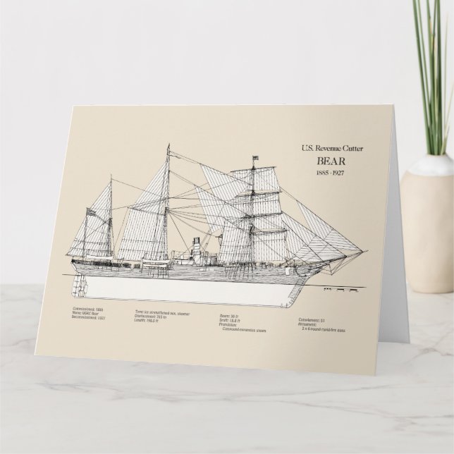 USCGRC USRC Bear - SBD Letterpress Thank You Card (Front)