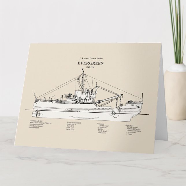 USCGT Evergreen wlb-295 - SBD Thank You Card (Front)