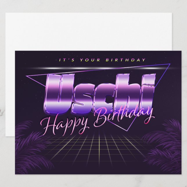Uschi Name First Name pura retro card Birthday (Front/Back)