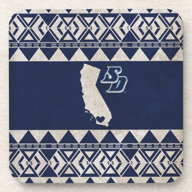 USD | California Tribal Pattern Beverage Coaster (Front)