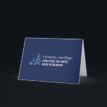 USD College of Arts and Sciences Card<br><div class="desc">Celebrate your connection to the University of San Diego with this official College of Arts and Sciences design. Featuring the university’s iconic blue dome and bell tower illustration alongside bold text that reads “University of San Diego College of Arts and Sciences, ” this design showcases pride and school spirit. Perfect...</div>