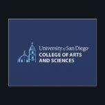 USD College of Arts and Sciences Postcard<br><div class="desc">Celebrate your connection to the University of San Diego with this official College of Arts and Sciences design. Featuring the university’s iconic blue dome and bell tower illustration alongside bold text that reads “University of San Diego College of Arts and Sciences, ” this design showcases pride and school spirit. Perfect...</div>