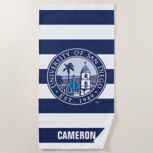 USD Est. 1949 - Stripe Pattern Beach Towel