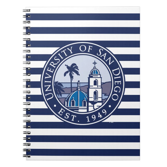 USD | Est. 1949 - Stripe Pattern Notebook (Front)