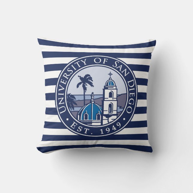 USD | Est. 1949 - Stripe Pattern Throw Pillow (Front)