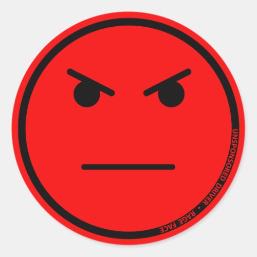 USD Rage Face Red 3 inch Sticker
