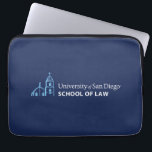 USD School of Law Laptop Sleeve<br><div class="desc">Showcase your pride in the University of San Diego School of Law with this official design. Featuring the classic blue dome and bell tower graphic next to the bold text “University of San Diego School of Law, ” this design is a timeless symbol of academic achievement and legal excellence. Perfect...</div>