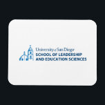 USD School of Leadership & Education Sciences Magnet<br><div class="desc">Show your pride in the University of San Diego with this official School of Leadership and Education Sciences design. Highlighting the signature blue dome and bell tower graphic paired with bold lettering that reads “University of San Diego School of Leadership and Education Sciences, ” this design honors students, alumni, faculty,...</div>