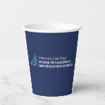 USD School of Leadership & Education Sciences Paper Cups<br><div class="desc">Show your pride in the University of San Diego with this official School of Leadership and Education Sciences design. Highlighting the signature blue dome and bell tower graphic paired with bold lettering that reads “University of San Diego School of Leadership and Education Sciences, ” this design honors students, alumni, faculty,...</div>