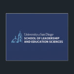 USD School of Leadership & Education Sciences Postcard<br><div class="desc">Show your pride in the University of San Diego with this official School of Leadership and Education Sciences design. Highlighting the signature blue dome and bell tower graphic paired with bold lettering that reads “University of San Diego School of Leadership and Education Sciences, ” this design honors students, alumni, faculty,...</div>