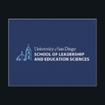 USD School of Leadership & Education Sciences Postcard<br><div class="desc">Show your pride in the University of San Diego with this official School of Leadership and Education Sciences design. Highlighting the signature blue dome and bell tower graphic paired with bold lettering that reads “University of San Diego School of Leadership and Education Sciences, ” this design honors students, alumni, faculty,...</div>