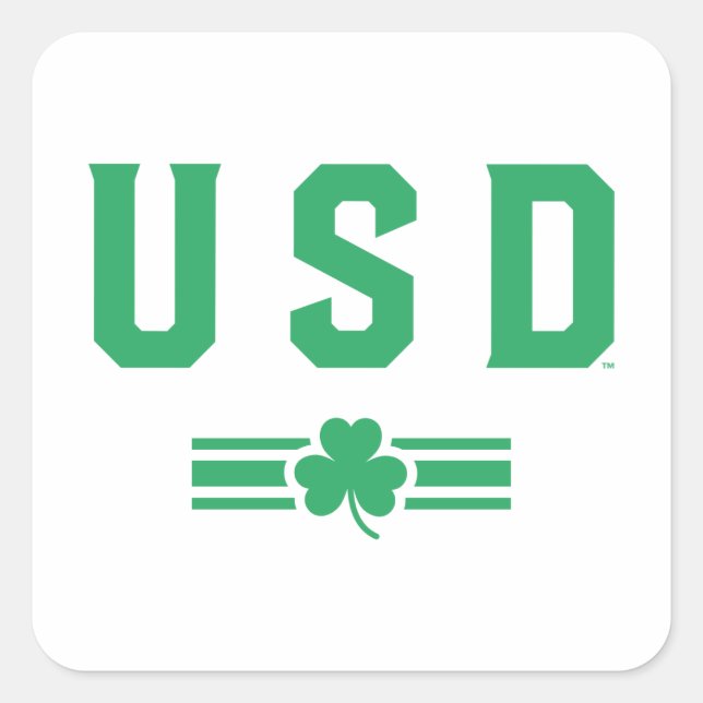 USD | St. Patrick's Day - Lucky Stripe Square Sticker (Front)