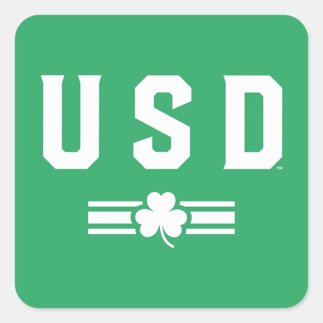 USD | St. Patrick's Day - Lucky Stripe Square Sticker (Front)