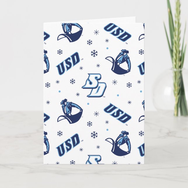 USD Toreros Holiday Logo Pattern Card (Front)