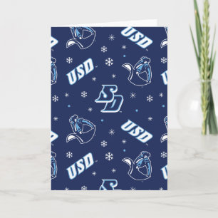 USD Toreros Holiday Logo Pattern Card