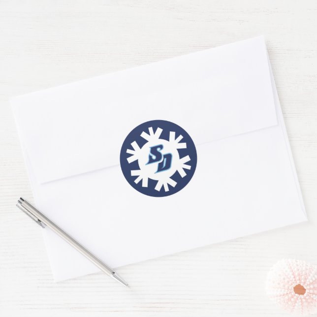 USD Toreros Holiday Logo Pattern Classic Round Sticker (Envelope)
