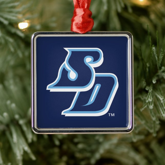 USD Toreros Holiday Logo Pattern Metal Ornament (Tree)