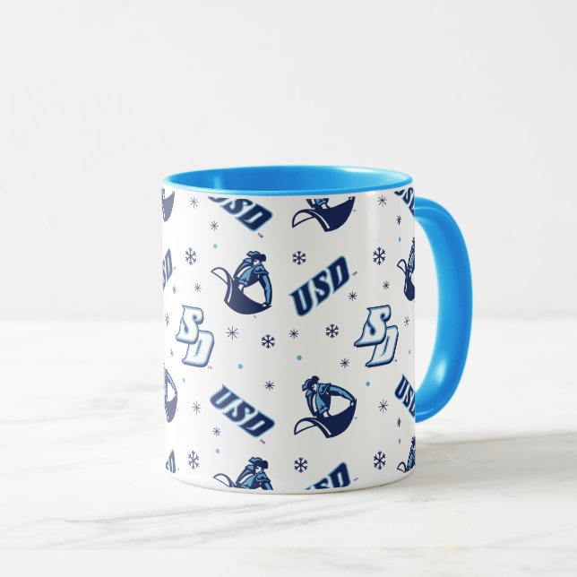 USD Toreros Holiday Logo Pattern Mug (Front Right)