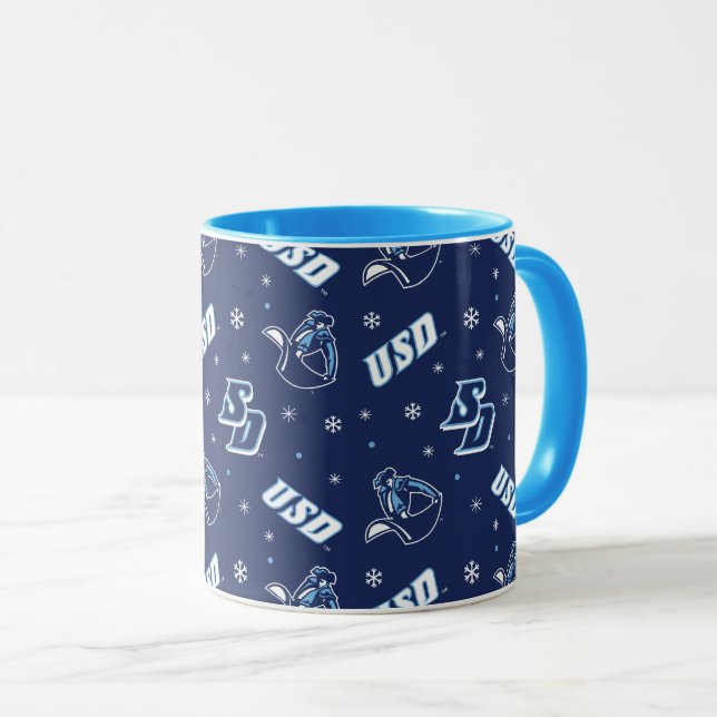 USD Toreros Holiday Logo Pattern Mug (Front Right)