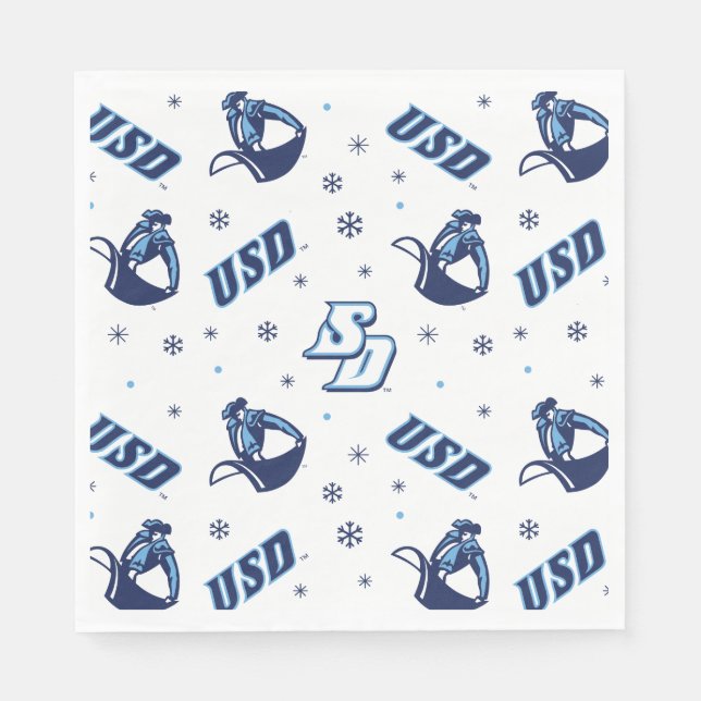 USD Toreros Holiday Logo Pattern Napkins (Front)
