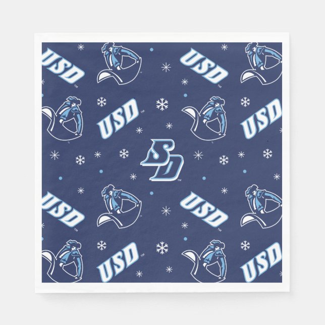 USD Toreros Holiday Logo Pattern Napkins (Front)