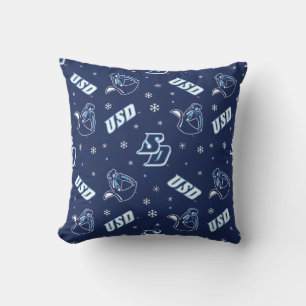 USD Toreros Holiday Logo Pattern Throw Pillow