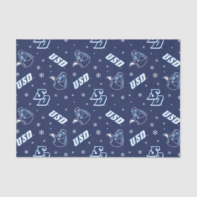 USD Toreros Holiday Logo Pattern Tissue Paper (Front)