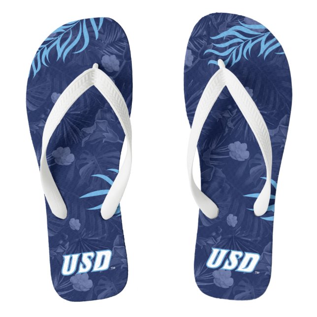 USD Tropical Floral Pattern Flip Flops (Footbed)