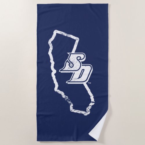 USD  Vintage California State Logo Beach Towel