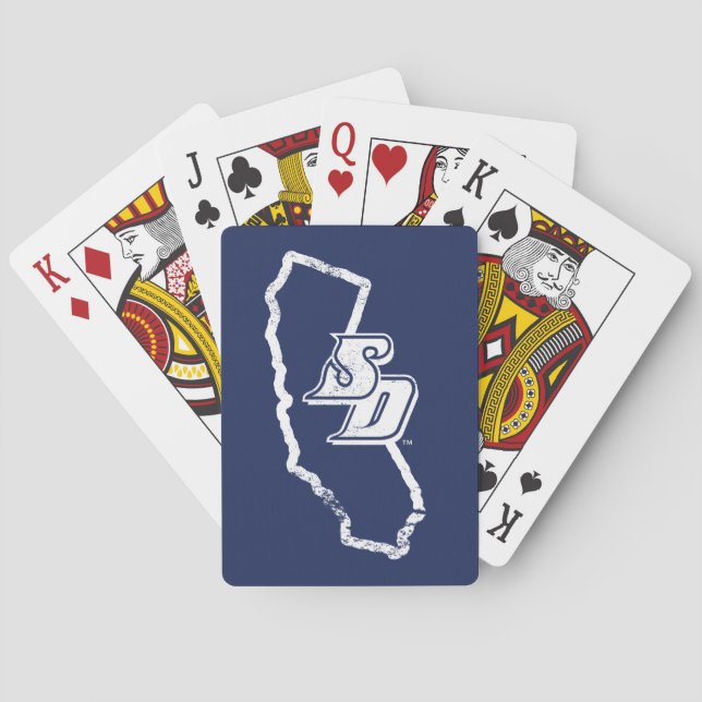 USD | Vintage California State Logo Poker Cards (Back)