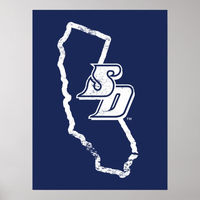 USD | Vintage California State Logo Poster (Front)