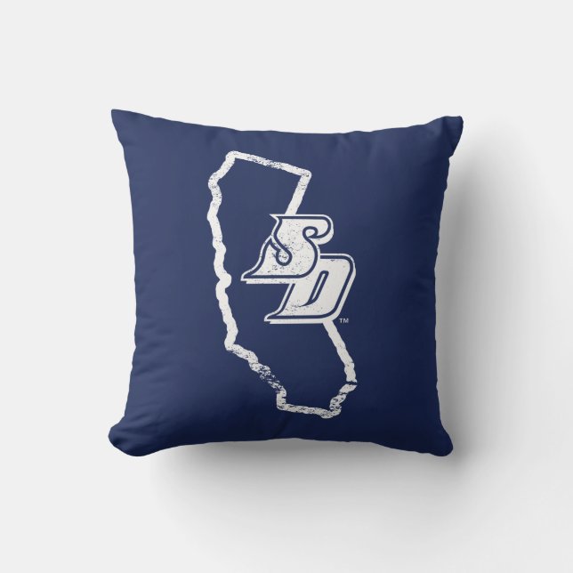 USD | Vintage California State Logo Throw Pillow (Front)