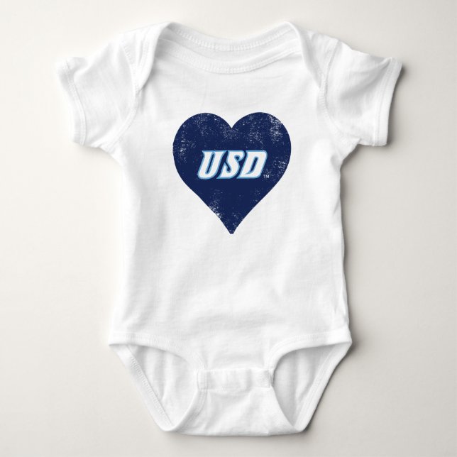 USD Vintage Heart Baby Bodysuit (Front)