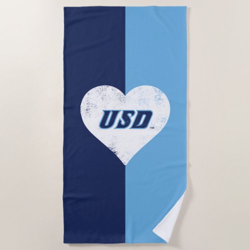 USD Vintage Heart Beach Towel