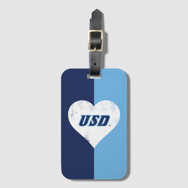 USD Vintage Heart Luggage Tag (Front Vertical)