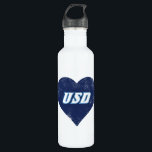 USD Vintage Heart Water Bottle<br><div class="desc">Check out these new University of San Diego designs! Get all the latest U of San Diego gear here. All of these Zazzle products are customizable with your class year,  name,  and club. These products make perfect gifts for the USD student,  alumni,  family,  friend,  or fan in your life.</div>