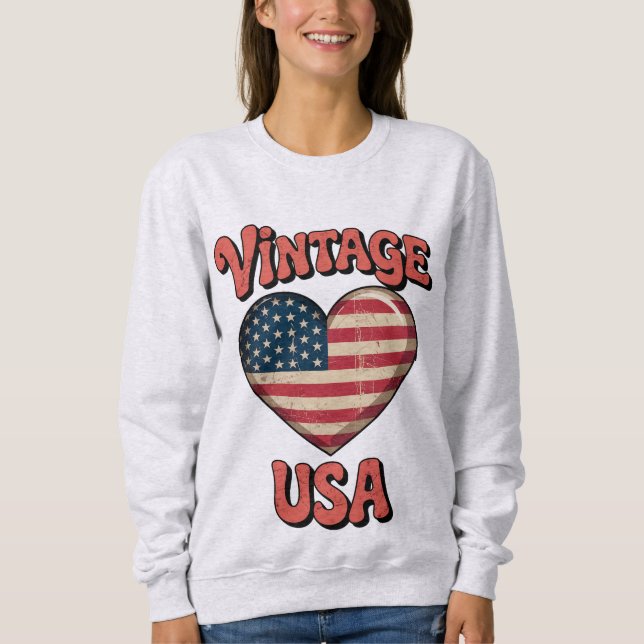 usd vintage heart womens sweatshirt (Front)