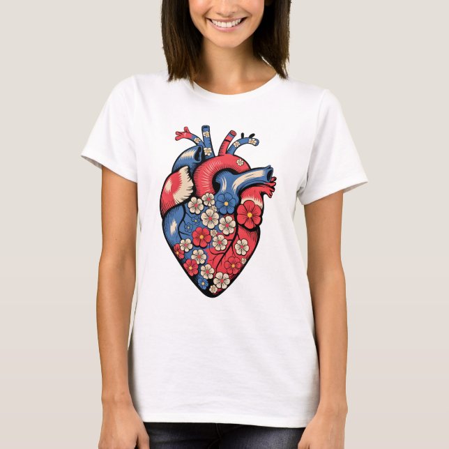 usd vintage heart womens tshirts (Front)
