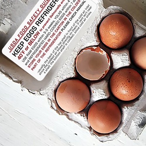 USDA Egg Carton Safety and Storage Regulations Label