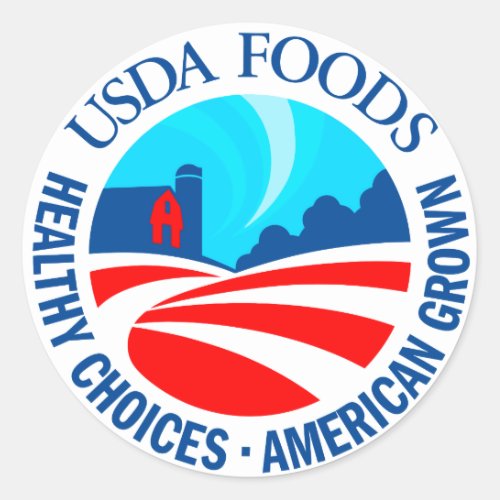USDA Foods Classic Round Sticker