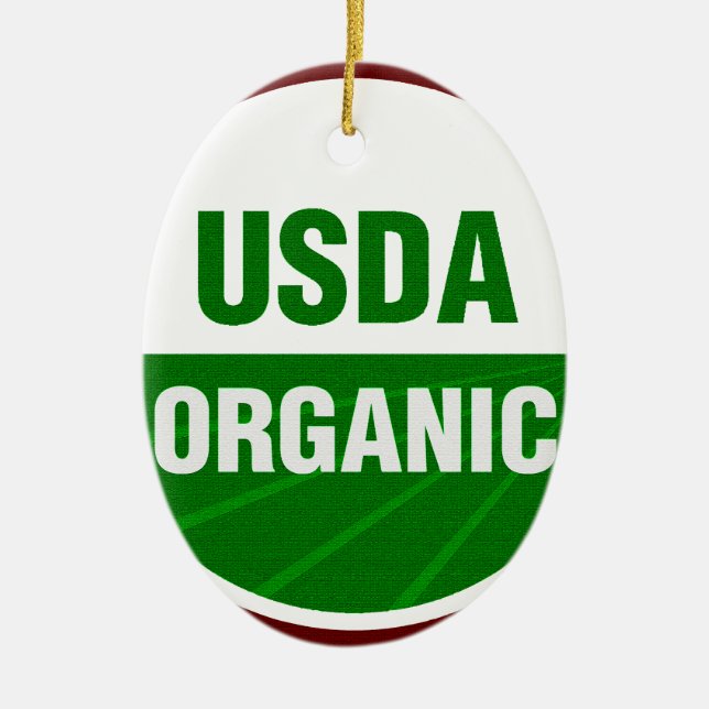 USDA Organic certificate Ceramic Ornament (Front)
