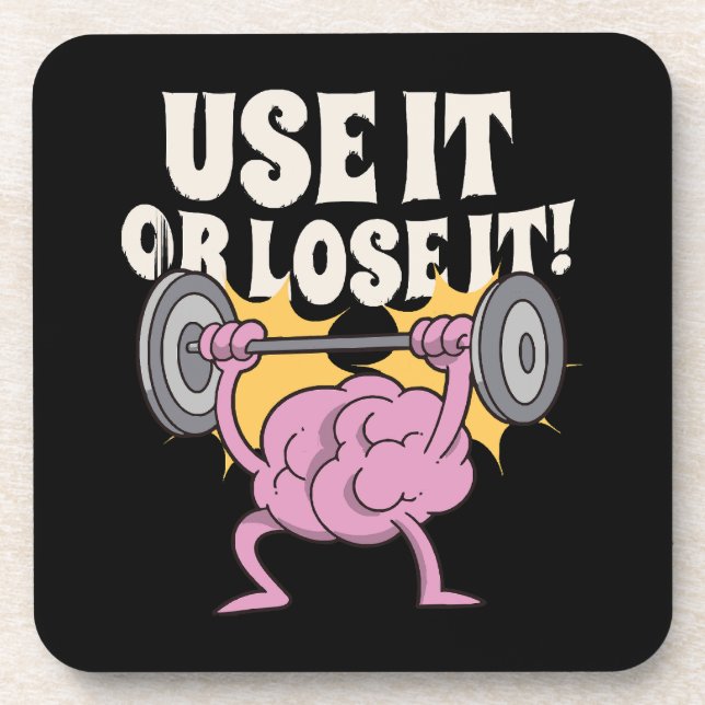 Use and train your brain beverage coaster (Front)
